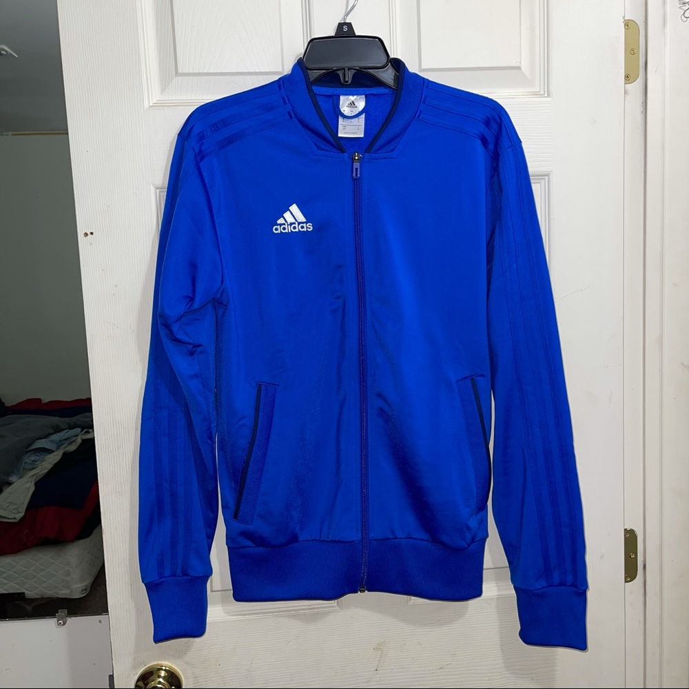 Adidas Blue Tract Suit Jacket, Small Like New